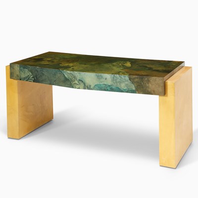 Lot 397 - Karl Springer Lacquered Goat Skin Desk