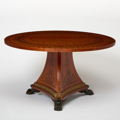 Lot 142 - Regency Thomas Hope Style Round Inlaid Satinwood Center Table