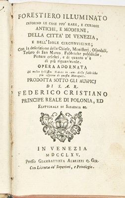 Lot 46 - An important guide to eighteenth-century Venice, owned by a contemporary artist
