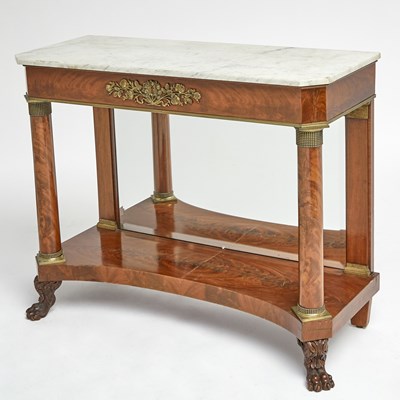 Lot 165 - Classical Mahogany Marble Top Pier Table
