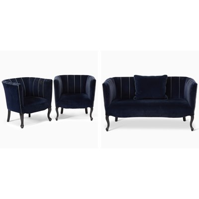 Lot 268 - Art Deco Style Suite of Upholstered Seating