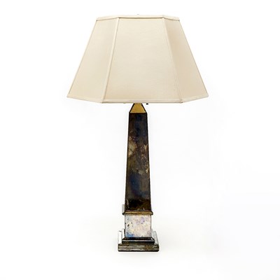 Lot 162 - Manner of Serge Roche Mirrored Obelisk Table Lamp