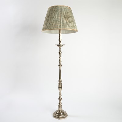 Lot 230 - Neoclassical Style Chromed Metal Floor Lamp