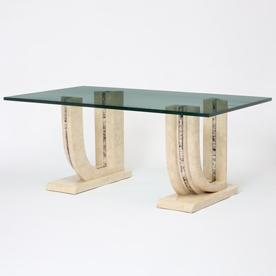 Lot 297 - Maitland Smith Fossilized Coral and Abalone Shell Dining Table