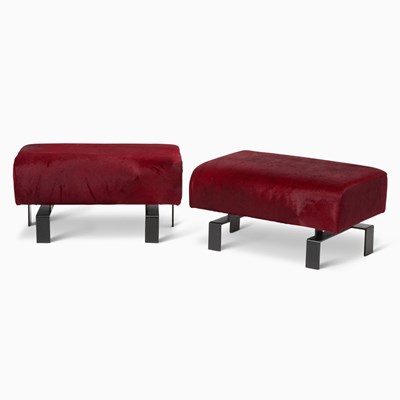 Lot 452 - Pair of Xavier Dohr Studio Bronze and Upholstered Benches