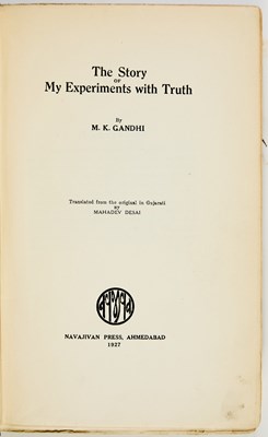 Lot 105 - Gandhi's Experiments with Truth, volume one