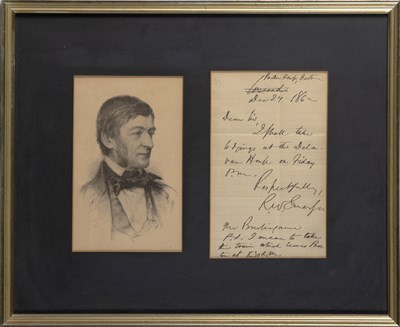 Lot 119 - Autograph note signed by Ralph Waldo Emerson