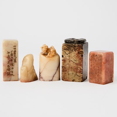 Lot 499 - Five Chinese Soapstone Seals