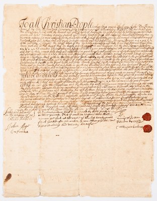 Lot 149 - A New York City manuscript deed, 1696