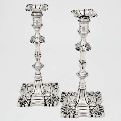 Lot 79 - Pair of George III Sterling Silver Candlesticks