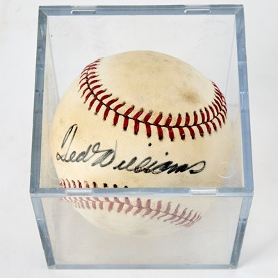 Lot 228 - Baseball signed by Ted Williams and Satchel Paige