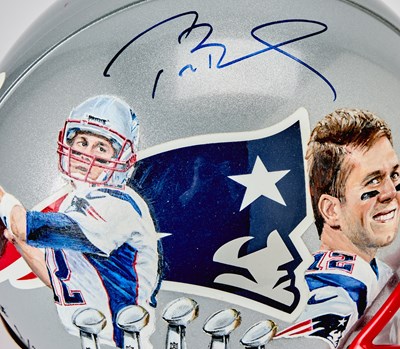 Lot 231 - New England Patriots Helmet signed by Tom Brady.
