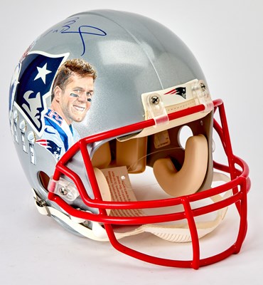 Lot 231 - New England Patriots Helmet signed by Tom Brady.