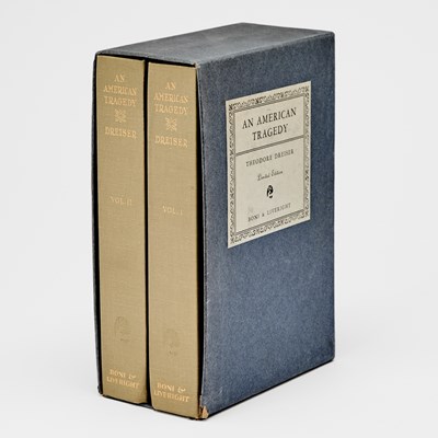 Lot 240 - A fine, limited first edition of Dreiser's classic novel An American Tragedy signed by the author