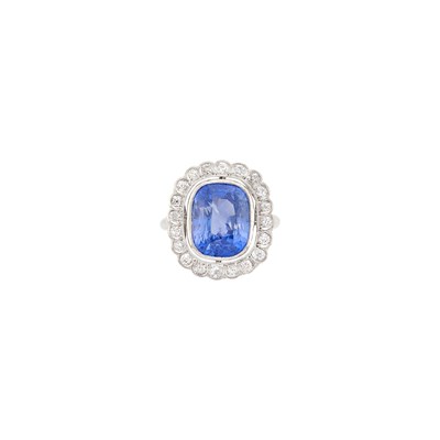 Lot 48 - White Gold, Sapphire and Diamond Ring