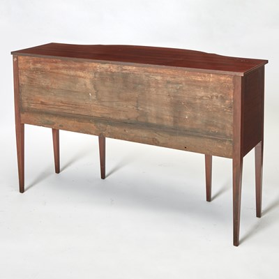 Lot 158 - George III Style Inlaid Mahogany Serpentine Sideboard