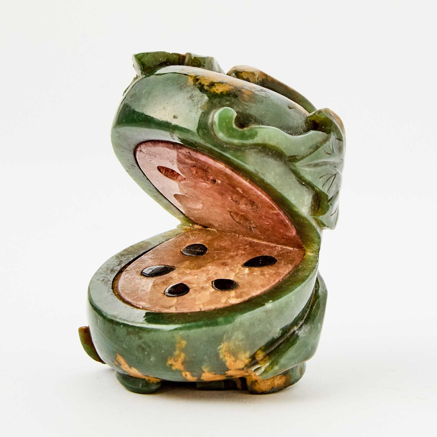 Lot 56 - An Unusual Chinese Mixed Hardstone Carving of a Watermelon