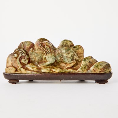 Lot 55 - A Group of Chinese Hardstone Carvings in the Scholarly Taste