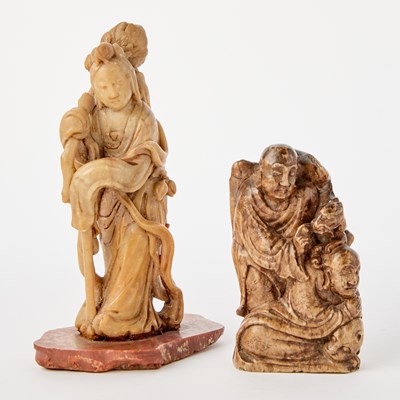 Lot 55 - A Group of Chinese Hardstone Carvings in the Scholarly Taste