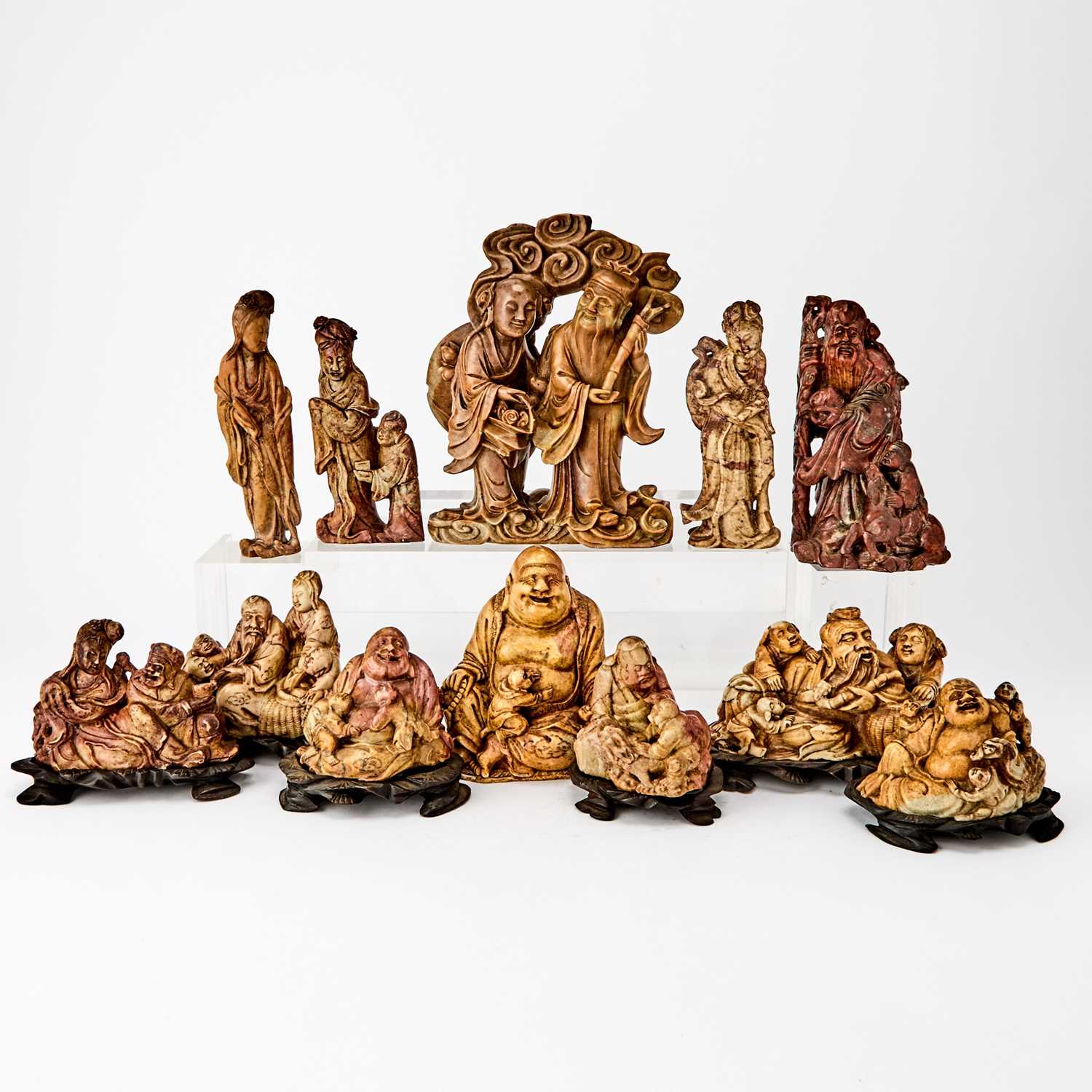 Lot 59 - A Group of Chinese Figural Soapstone Carvings