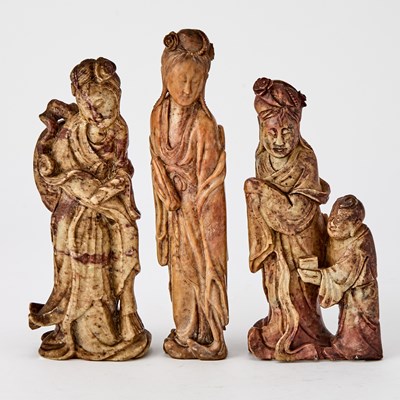 Lot 59 - A Group of Chinese Figural Soapstone Carvings