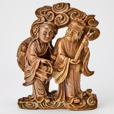 Lot 59 - A Group of Chinese Figural Soapstone Carvings