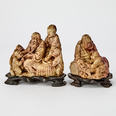 Lot 59 - A Group of Chinese Figural Soapstone Carvings