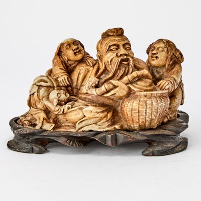 Lot 59 - A Group of Chinese Figural Soapstone Carvings