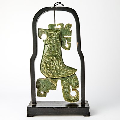 Lot 503 - Chinese Archaistic Jade Carving of a Bird