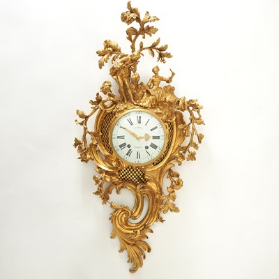Lot 306 - Large and Rare Louis XV Ormolu Cartel Clock