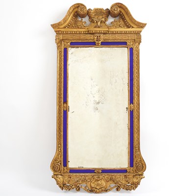Lot 663 - George I Style Cobalt Glass and Giltwood Mirror