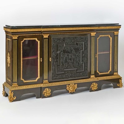 Lot 281 - Louis XIV Style Gilt Bronze-Mounted Ebonized Meuble d'Appui