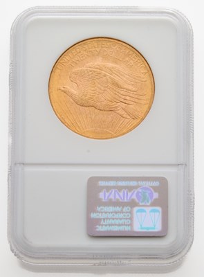 Lot 23 - United States. 1908 No Motto St. Gaudens Double Eagle. NGC MS-68, Wells Fargo Hoard.