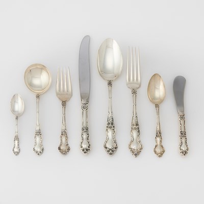 Lot 302 - Watson Sterling Silver "Meadow Rose" Pattern Partial Flatware Service