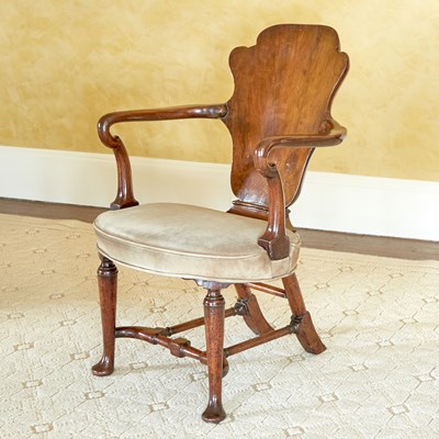 Lot 226 - George II Walnut Sheperd's Crook Armchair