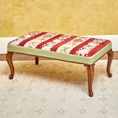Lot 157 - George II Style Walnut Needlepoint Upholstered Bench