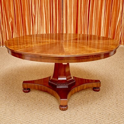 Lot 221 - Regency Style Mahogany Extending Jupe-Type Dining Table