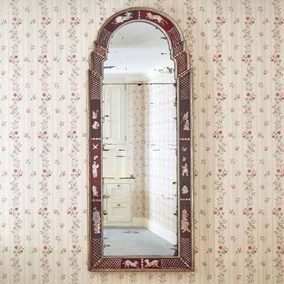 Lot 188 - Bohemian Engraved and Églomisé Decorated Mirror
