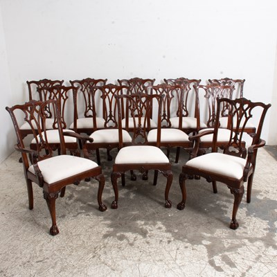 Lot 209 - Set of Twelve George III Style Mahogany Dining Chairs