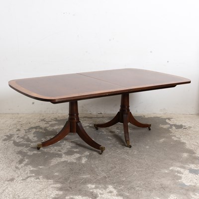 Lot 228 - George III Style Mahogany Extension Double-Pedestal Dining Table