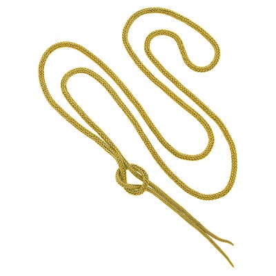 Lot 29 - Long Woven Gold Lariat Necklace