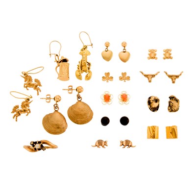 Lot 1204 - Group of Gold and Silver Jewelry