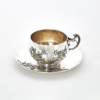 Lot 76 - French Silver Teacup and Saucer