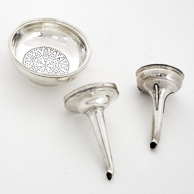 Lot 33 - Two George III Sterling Silver Wine Funnels