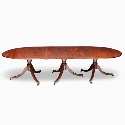 Lot 655 - George III Mahogany Triple-Pedestal Dining Table