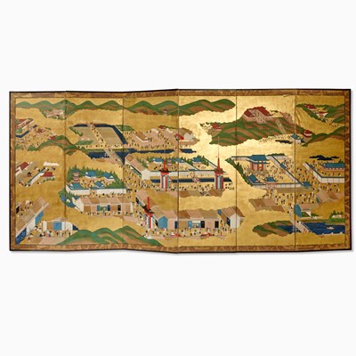 Lot 322 - A Japanese Kano School Six-Fold Screen