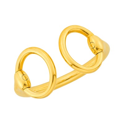Lot 1004 - Gold Stirrup Bangle Bracelet