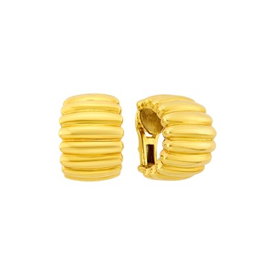 Lot 1012 - Tiffany & Co. Pair of Gold Half-Hoop Earclips