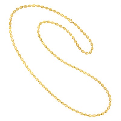 Lot 1006 - Long Gold Nautical Link Chain Necklace