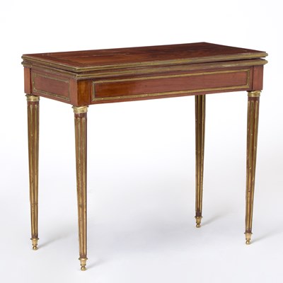 Lot 159 - Baltic Neoclassical Brass-Mounted Mahogany Fold-Over Games Table